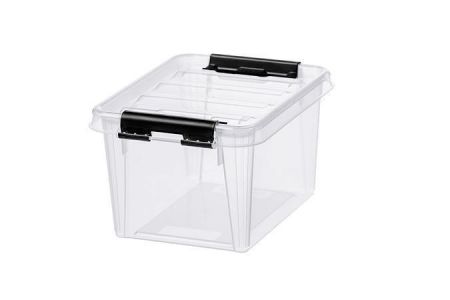 Úložný box &quot;Classic 1,5&quot;, průhledný, plast, 1,5 l, černé úchytky, SMARTSTORE 3453070