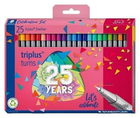 Linery &quot;Triplus334&quot;, 25 barev, sada, 0,3 mm, STAEDTLER 334 C25 TA