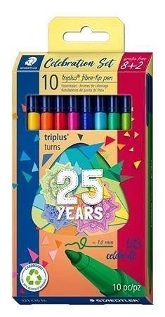 Fixy &quot;Tripluscolor 323&quot;, 10 různých barev, sada, 1 mm, STAEDTLER 323 C10 TA