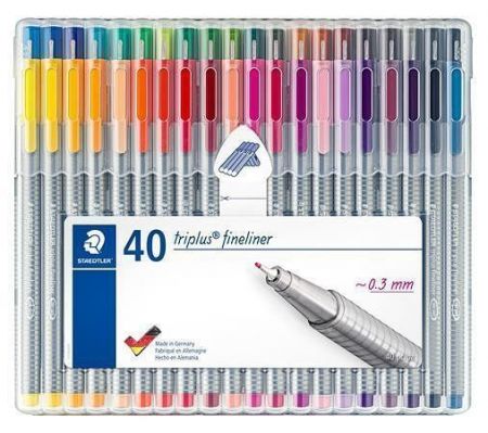 Liner &quot;Triplus 334 Box&quot;, sada, 40 barev, 0,3 mm, STAEDTLER 334 SB40