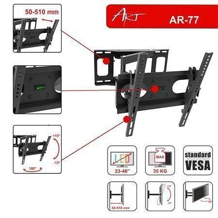 Otočný-sklopný držák &quot;AR-77&quot; na TV 23&quot; až 46&quot;, ART