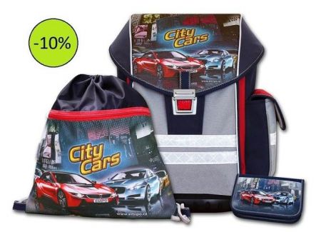 Školní aktovkový set ERGO ONE City Cars 3-dílný