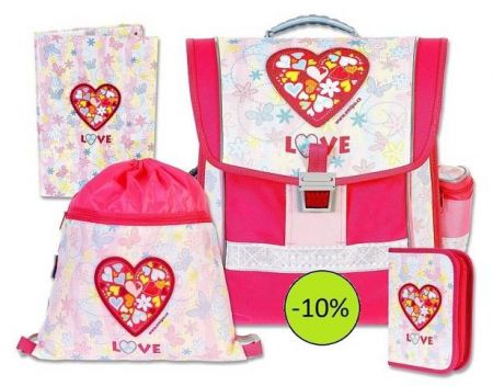 Školní aktovkový set ERGONOMIC Love 4-dílný