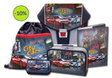 Školní aktovkový set ERGO ONE City Cars 5-dílný