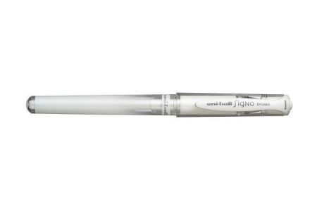 Gel pen, 0,6 mm, cap, UNI, &quot;UM-153 Signo Broad&quot;, white