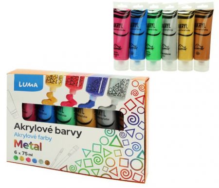 Barvy akrylové sada METAL LUMA 6 barev 75ml