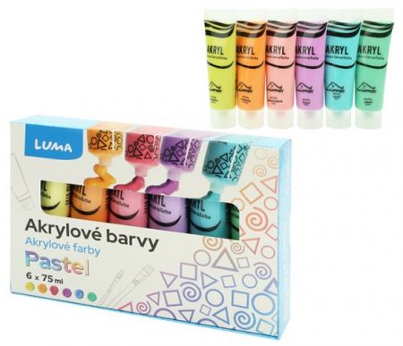 Barvy akrylové sada PASTEL LUMA 6 barev 75ml