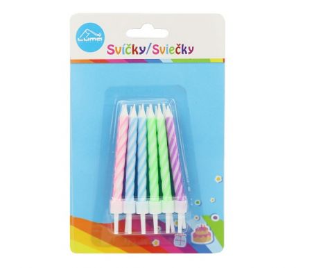 Svíčka 12ks, SPIRÁLA pastel LUMA