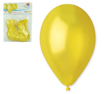 OB balónky GM90 - 10 balónků žluté metalické