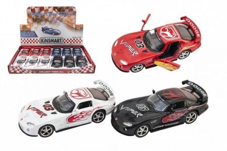 Auto Kinsmart Dodge Viper GTS-R 1:36 12,5cm kov/plast 4 barvy na zpětné natažení