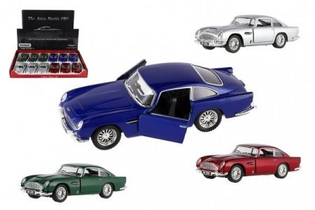 Auto Kinsmart Aston Martin DB5 kov/plast 13cm 4 barvy na zpětné natažení