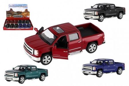 Auto Kinsmart Chevrolet 2014 Silverado kov/plast 13cm 4 barvy na zpětné natažení