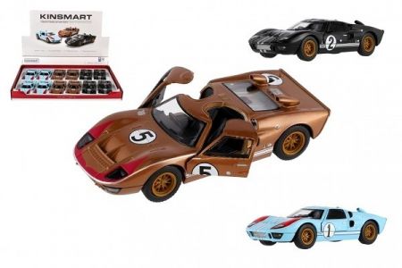 Auto Kinsmart 1966 Ford GT40 MKII Herit kov/plast 13cm 3 barvy na zpětné natažení