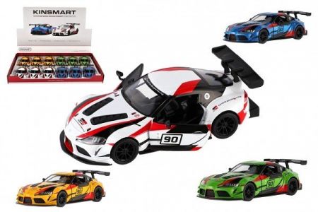 Auto Kinsmart Toyota GR Supra Racing kov 13cm 4 barvy na zpětné natažení