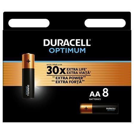 Baterie &quot;Optimum&quot;, AA, 8 ks, DURACELL 10PP110017