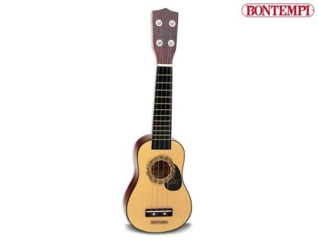 Bontempi Dřevěné ukulele se 4 strunami 52,5 x 16,9 x 6,4 cm