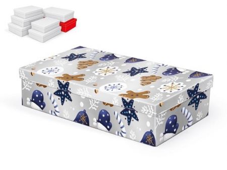 Krabice dárková vánoční A-V007-G 36x22x9cm