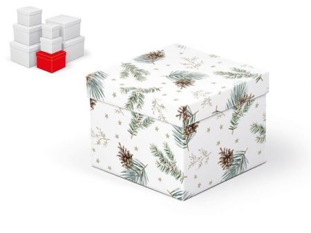 Krabice dárková vánoční C-V006-D 14x14x11cm