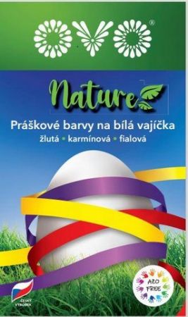 Velikonoční barvy na vajíčka OVO NATURE prášek 5g žlutá, karmínová, fialová