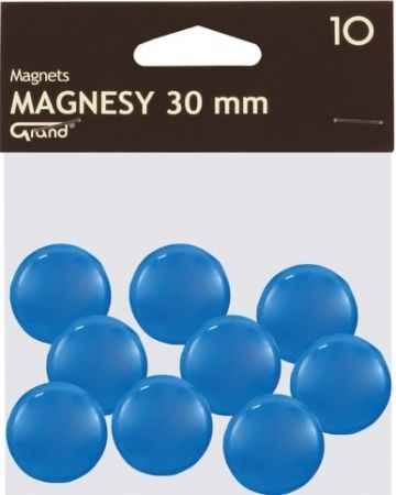 Magnet v plastu kulatý 30mm 10ks modrý 130-1696