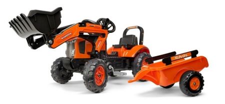 Traktor šlapací Kubota M7171 s valníkem a přední lžící oranž