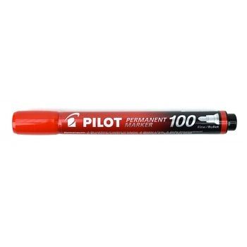 Popisovač permanent Pilot 100, červený