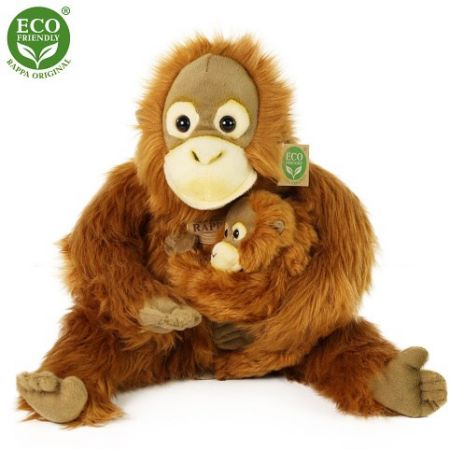 Plyšový orangutan s mládětem 28 cm ECO-FRIENDLY