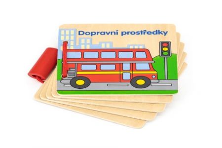 Dřevěná knížka - dopravní prostředky český jazyk