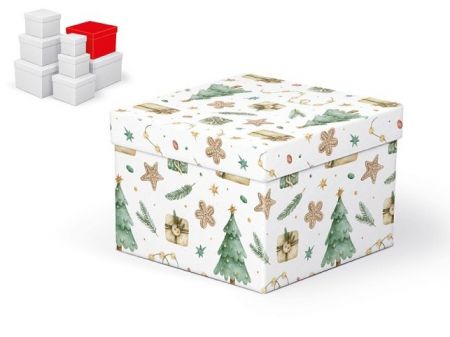 Krabice dárková vánoční C-V007-F 18x18x13cm