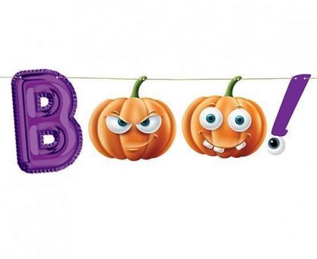 Banner &quot;Boo!&quot;, papír, 150 cm