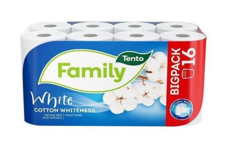 Toaletní papír &quot;Family White&quot;, 16 rolí, 2-vrstvý, TENTO 229441