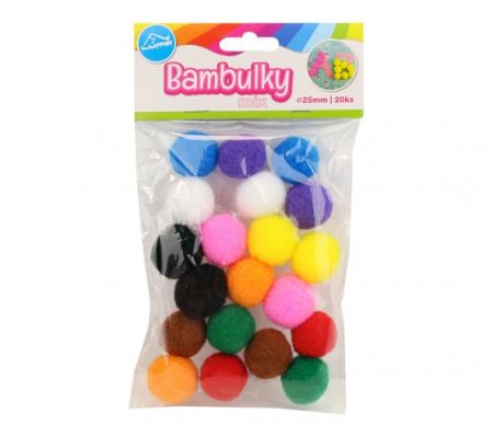 Bambulky mix, 20ks 25mm LUMA