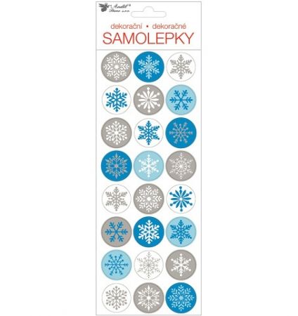 Samolepky vločky barevné 10x31cm