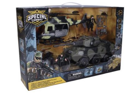 Vojenský set s figurkami tank 30 cm