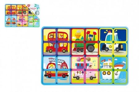 Puzzle magnetické deskové doprava plast ve fólii 30x20x1cm 24m+