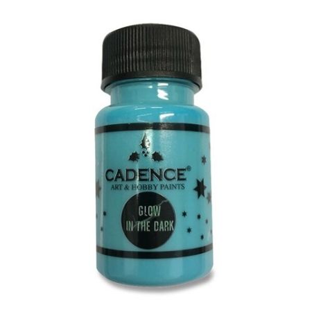 Akrylové barvy Cadence Premium 50 ml, svítící ve tmě, modrá