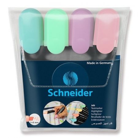 Zvýrazňovač SCHNEIDER JOB Pastel sada 4ks