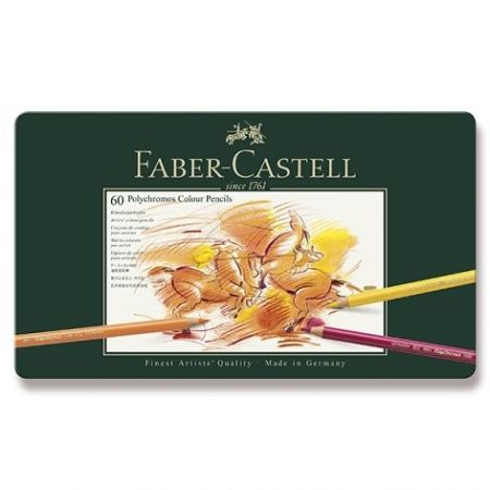 Pastelky Faber-Castell Polychromos plechová krabička, 60 barev