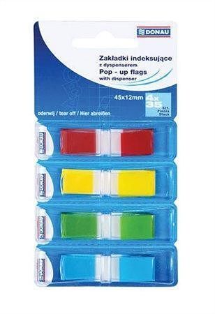 Záložky 4x35listků 12x45mm DONAU mix barev