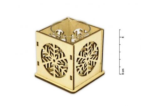 Svícen vločka dřevěný