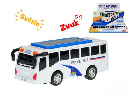 Autobus 15cm narážecí na baterie se světlem a zvukem 8ks