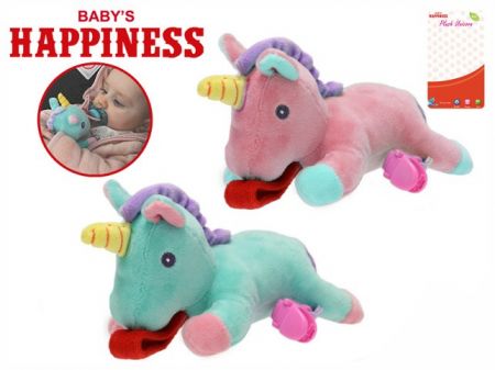 Jednorožec plyšový 17cm na dudlík Baby/s Happiness pískací