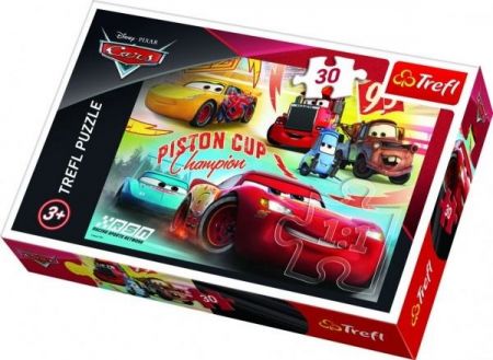 Puzzle Cars 3/Auta koláž 27x20cm 30 dílků v krabičce 21x14x4cm