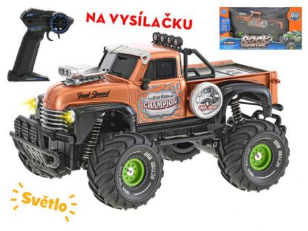 R/C auto terénní 23cm 1:18 plná funkce na baterie se světlem 2,4GHz v krabičce