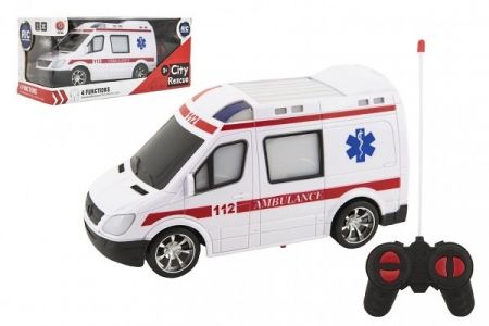 Auto RC ambulance plast 20cm na dálkové ovládání