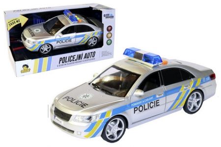 Auto policejní s českým hlasem, na setrvačník, 24cm