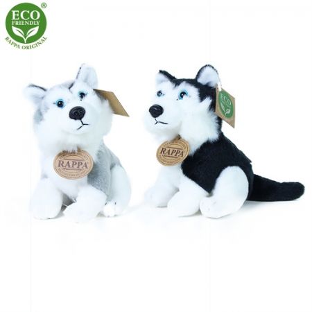 Plyšový pes husky sedící ,16 cm, 2 druhy