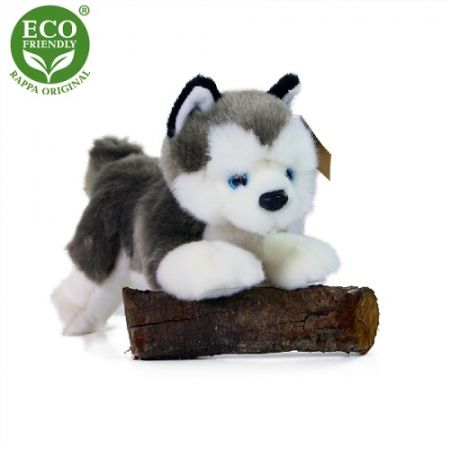 Plyšový pes husky ležící 20 cm