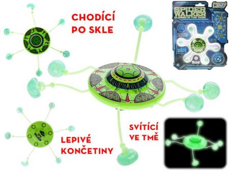 UFO 11cm chodící po skle svítící ve tmě