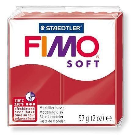 FIMO soft 8020 57g, vánoční červená